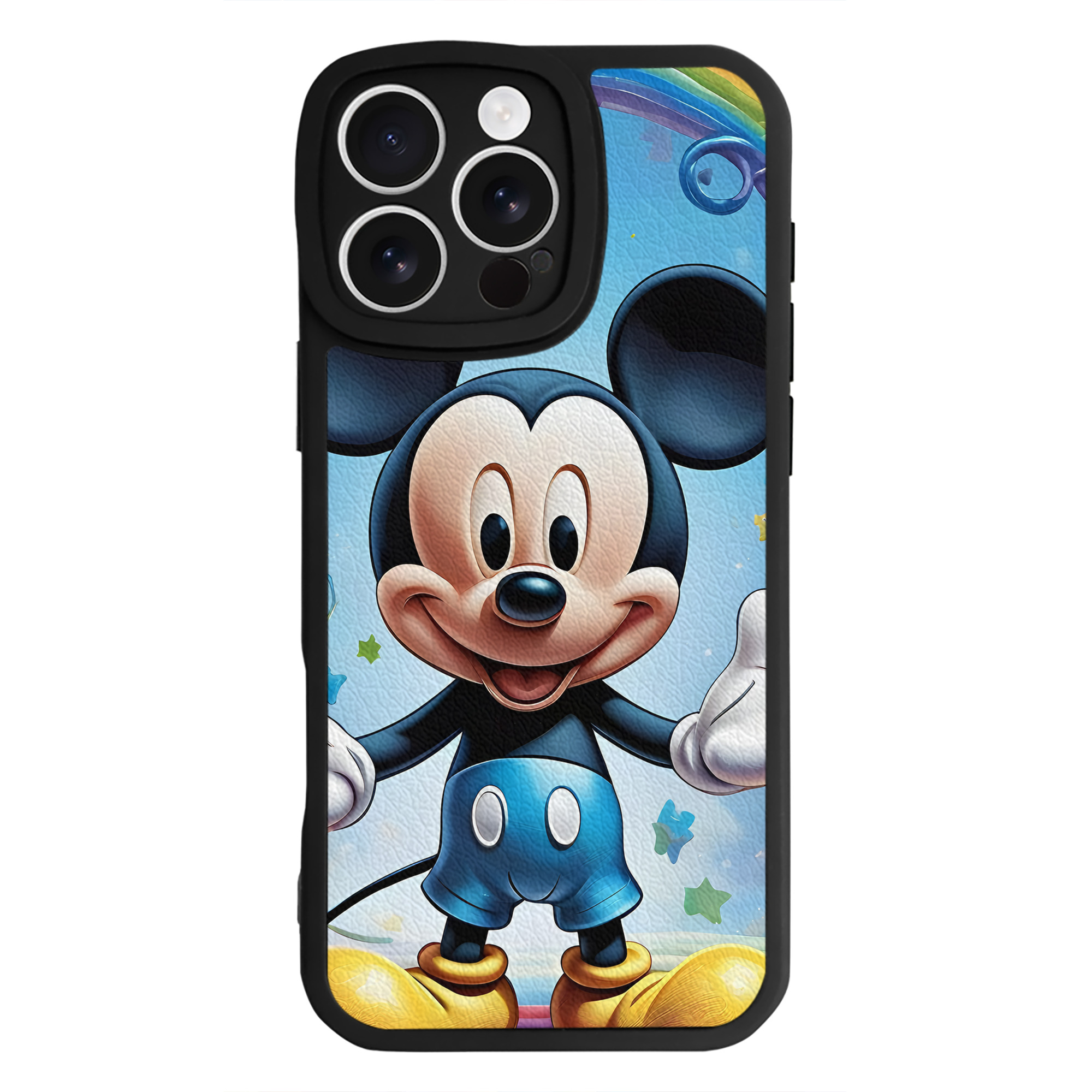 （画像用） ミッキーマウス Mickey Mouse 【iPhone 16シリーズ対応】シリコンスマホケース（レザー調） 材質：シリコン